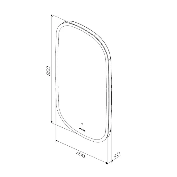 Зеркало AM.PM Func, 45х86 см, с LED/ЛЕД-подсветкой, овальное, выключатель сенсорный, с диммером, для ванны, навесное/подвесное/настенное