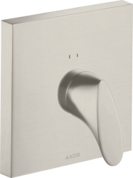 Смеситель для душа Axor Starck Organic однорычажный, скрытого монтажа, керамический, настенный/встраиваемый, без излива, без шланга/лейки, квадратный, латунь, цвет под сталь