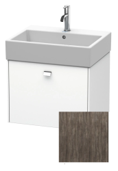 Тумба под раковину Duravit Brioso, 58,4х45,9х44,2 см, подвесная, 1 выдвижной ящик, ДСП, цвет: сосна терра/хром, шкафчик навесной, механизм доводчика, прямоугольная, правая/левая, в ванную комнату