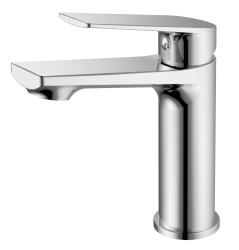 Смеситель для раковины/умывальника Knotlor Muse, однорычажный, неповоротный, керамический, длина излива 121 мм, латунь, цвет хром