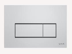 Кнопка смыва Vitra Root Square, прямоугольная, цвет: хром, пластик, клавиша управления для сливного бачка, инсталляции унитаза, двойная, механическая, панель, универсальная, размер 244х165х8 мм, скрытое размещение