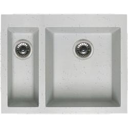 Мойка кухонная Omoikiri Bosen 59-2-EV, две чаши, 50х59 см, врезная, из искусственного гранита (Tetogranit), прямоугольная, цвет эверест, без отверстия под смеситель, без крыла, слив-перелив, врезная под столещницу, для кухни