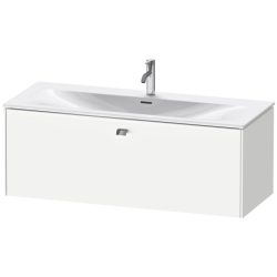 Тумба под раковину Duravit Brioso, 122х47,9х44,4 см, подвесная, 1 выдвижной ящик, ДСП, цвет: белый матовый/хром, шкафчик навесной, механизм доводчика, прямоугольная, правая/левая, в ванную комнату