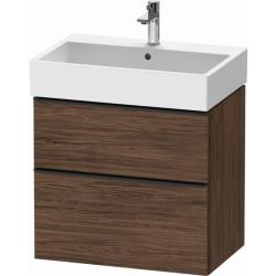 Тумба под раковину Duravit D-Neo, 68,4х44,2х62,5 см, подвесная, 2 выдвижных ящика, ДСП, цвет: орех темный, шкафчик навесной, прямоугольная, правая/левая, в ванную комнату