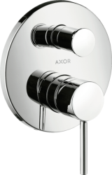 Смеситель для ванны Axor Starck однорычажный, с круглой рычаговой рукояткой, скрытого монтажа, настенный/встраиваемый, круглый, латунный, без излива, керамический, цвет хром, без душевого шланга/лейки