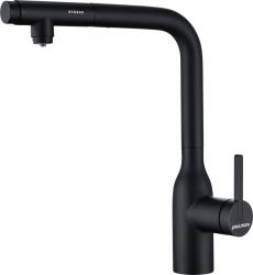 Смеситель для кухни/мойки Paulmark Viper, с подключением фильтра питьевой воды, однорычажный, поворотный/выдвижной излив, керамический, высокий, длина излива 214 мм, латунь, цвет антрацит