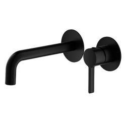 Смеситель для раковины/умывальника Splenka S221.11.06 встраиваемый, однорычажный, неповоротный, нержавеющая сталь, длина излива 191 мм, керамический, цвет черный