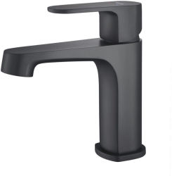 Смеситель для раковины/умывальника Aquatek Оберон однорычажный, неповоротный, фиксированный, излив длина 117 мм высота 99 мм латунь, цвет матовый черный