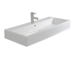 Раковина DURAVIT Vero, 100х47х13,5 см, подвесная, прямоугольная, санфарфор, цвет белый, с 1 отверстием под смеситель, слив/перелив