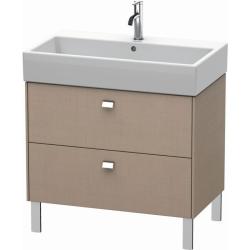 Тумба под раковину Duravit Brioso, 78,4х45,9х57 см, напольная, цвет: лен/хром, 2 выдвижных ящика, ДСП, прямоугольная, левая/правая, в ванную комнату