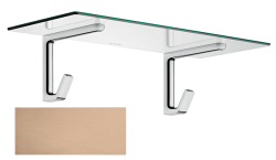 Полка Axor Universal, для полотенец, с крючками, размер 60х25,1 см, настенная, цвет шлифованное красное золото, металлическая/стеклянная, прямоугольная, подвесная, для душа/ванной