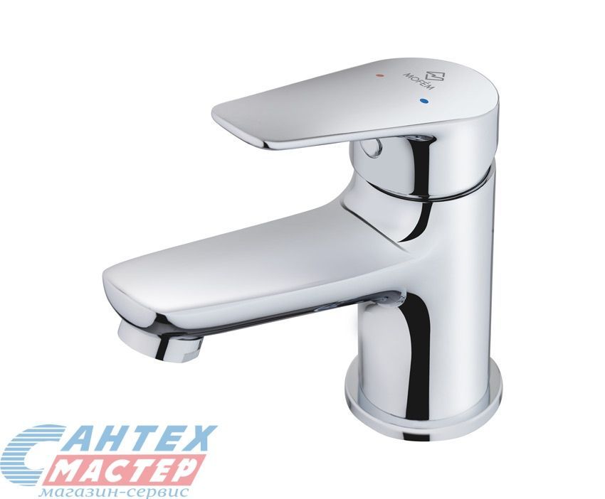 Смеситель для раковины Mofem Bridge 101 однорычажный, излив короткий, длина 100 мм, керамический, латунь, цвет хром, без донного клапана