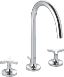 Смеситель для раковины/умывальника KLUDI NOVA FONTE Déco двухвентильный, поворотный, длина излива 170 мм, латунь, цвет хром