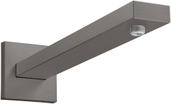 Держатель верхнего душа Hansgrohe Square, настенный, размер 38,9 см, прямоугольный, цвет: щлифованный черный хром, латунный, для душа/ванной/душевой кабины, на стену, наружний монтаж