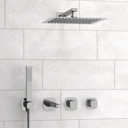 Душевая система WasserKRAFT Naab, встраиваемая, цвет хром, комплект: однорычажный смеситель/излив/тропический душ (с верхней лейкой)/лейка/шланг, скрытого монтажа