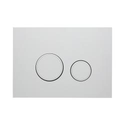 Кнопка смыва KK-POL Aquafiori Sfera прямоугольная, цвет белый матовый, нержавеющая сталь, клавиша управления для сливного бачка, инсталляции унитаза, двойная, механическая, панель, универсальная, размер 245х175х14 мм