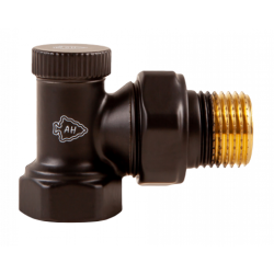 Клапан настроечный Arrowhead Black угловой 1/2"вн.- нр. (черный) запорный радиаторный, латунь