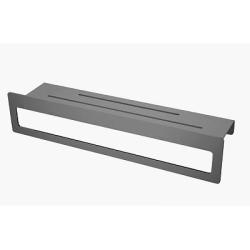 Полка Raglo R340.04.09 прямоугольная, 400 мм с держателем полотенец, настенная/подвесная, нержавеющая сталь, для ванных принадлежностей, в ванную/туалет/душевую кабину, цвет графит
