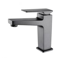 Смеситель для раковины/умывальника Accoona, однорычажный, неповоротный, керамический, длина излива 132 мм, латунь, цвет графит