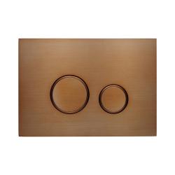Кнопка смыва KK-POL Aquafiori Sfera прямоугольная, цвет медь, нержавеющая сталь, клавиша управления для сливного бачка, инсталляции унитаза, двойная, механическая, панель, универсальная, размер 245х175х14 мм