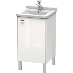 Тумба под раковину Duravit Brioso, 46х44,5х69,3 см, напольная, цвет: белый глянец/хром, 1 распашная дверца/одностворчатая, стеклянная полка, ДСП, прямоугольная, правая, в ванную комнату