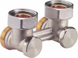 Узел Н-образный нижнего подключения Gekon 3/4"E угловой, для двухтрубных систем, отопления, для радиаторов