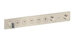 Смеситель для душа Axor ShowerSolutions Select 670/90, термостатический, для 5 потребителей, скрытого/настенного монтажа, без излива/шланга/лейки, прямоугольный, латунный, цвет шлифованный никель, с термостатом, встроенный/встраиваемый/термостатный