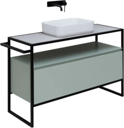 Тумба под раковину Allen Brau Priority 120, напольная, 1200х450х750 мм 1 выдвижной ящик, цвет папирус матовый, прямоугольная, в ванную комнату, стиль лофт