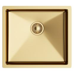 Мойка 440х490 см TopZero серия TNL/Color X, цвет золото, универсальная, из нержавеющей стали, матовая, прямоугольная, отверстие под смеситель, слив-перелив, для кухни