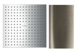 Верхний душ AXOR ShowerSolutions 250/250 2jet, потолочный/скрытый монтаж, квадратный, с 2 режимами, размер 25х25 см, металлический, цвет: полированный никель, для душа/ванной