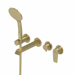 Смеситель для ванны/душа Cezares Nautic однорычажный, встраиваемый, керамический, неповоротный, длина излива 205 мм, латунь, цвет Sunrise Смеситель для ванны/душа Cezares Nautic однорычажный, встраиваемый, керамический, неповоротный, длина излива 205 мм, латунь, цвет Sunrise