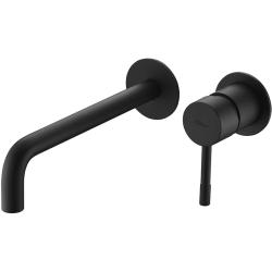 Смеситель для раковины/умывальника Boheme Uno, встраиваемый, однорычажный, неповоротный, керамический, длина излива 200 мм, латунь, цвет черный