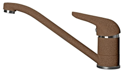 Смеситель для кухни/мойки GranFest, однорычажный, керамический картридж, низкий, с поворотным изливом, длина 223 мм, латунь, цвет терракот