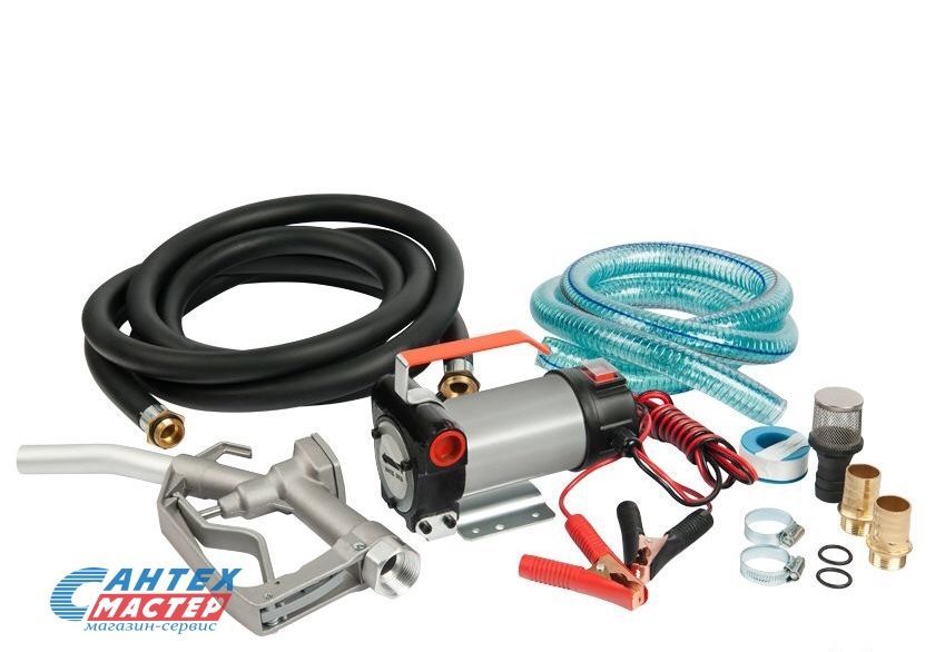 Насос Unipump BCD-12V1, 2.4 м³/ч, напор - 10 м, 0.15 кВт, 12 В, для перекачки дизельного топлива (солярки), электрический, поверхностный, топливный, из бочки, резервуара, с фильтром, счетчиком, перекачивающий, центробежный, самовсасывающие, помповый