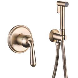 Гигиенический душ ROSE со смесителем/лейкой, для унитаза/биде, однорычажный, скрытого монтажа/встраиваемый, настенный, керамический, латунь, цвет бронза