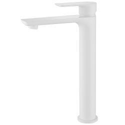 Смеситель для раковины/умывальника ABBER Weiss Insel однорычажный, неповоротный, высокий, длина излива 155 мм, латунь, цвет белый матовый AF8011FW