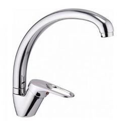 Смеситель для кухни/мойки LEDEME, однорычажный, поворотный, керамический, длина излива 191 мм, силумин, цвет хром