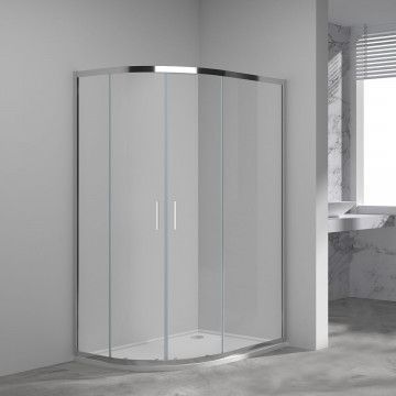 Душевое ограждение Vincea Garda  120х90х190 см, прозрачное стекло, профиль хром, левое/правое, асимметричное/угловое, две двери раздвижные