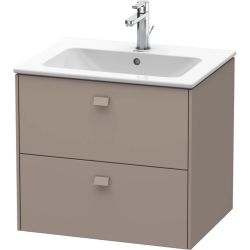 Тумба под раковину Duravit Brioso, 62x47,9x55,3 см, подвесная, 2 выдвижных ящика, ДСП, цвет: базальт, шкафчик навесной, механизм доводчика, прямоугольная, правая/левая, в ванную комнату