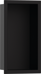 Полка Hansgrohe XtraStoris Original 300/150/100, с рамой, размер 30х15х10 см, встраиваемая в нишу, форма прямоугольная, цвет матовый черный, нержавеющая сталь, встроенная/настенная, шкаф/короб, в стену, для душа/ванной