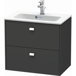 Тумба под раковину Duravit Brioso, 72х47,9х68,5 см, напольная, цвет: графит матовый/хром, 2 выдвижных ящика, ДСП, прямоугольная, левая/правая, в ванную комнату
