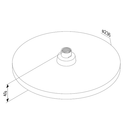 Верхний душ Damixa Apollo на подвижном шарнире, круглый, с 1 режимом, тропический душ (лейка), размер диска 236 мм, ABS-пластик, цвет черный, для душа/ванной