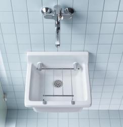 Раковина DURAVIT Starck 3 WonderGliss, рабочая/стиральная 48х42,5х18,5 см, подвесная, прямоугольная, санфарфор, цвет белый, без отверстия под смеситель, антигрязевое покрытие, без перелива