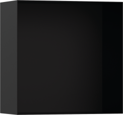 Полка Hansgrohe XtraStoris Minimalistic 300/300/140, с открытой рамой, размер 30х30х14 см, встраиваемая в нишу, форма прямоугольная, цвет матовый черный, нержавеющая сталь, встроенная/настенная, шкаф/короб, в стену, для душа/ванной