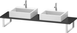 Столешница Duravit Brioso, для консоли, консольное полотно, 80х48х3 см, ДСП, прямоугольная, тонкая, цвет: графит матовый,  для двух раковин/умывальников/рукомойников, 2 выреза под раковину, установка по краям