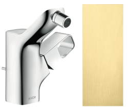 Смеситель для биде Axor Urquiola однорычажный, керамический, фиксированный излив, длина 10,4 см, латунь, цвет шлифованная медь, без шланга/лейки, с донным клапаном