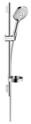 Душевой гарнитур Hansgrohe Raindance Select S 120 3jet, высота 90 см, комплект: ручной душ/душевая штанга/шланг для душа/ползунок/мыльница, стальной, нержавеющая сталь, цвет хром, наружного монтажа, настенный, для душа/ванной