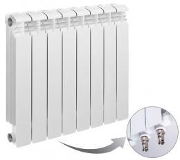 Радиатор отопления Rifar Monolit Ventil 500 (6 секций) биметаллический, нижнее правое подключение, для квартиры, дома, водяные, мощность 1176 Вт, настенный, батарея (Рифар)