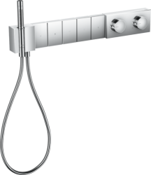 Смеситель для душа Axor Edge 680/100, термостатический, скрытого монтажа, 5 потребителя, настенный, без излива, с держателем/шлангом для душа/лейкой, прямоугольный, латунный, цвет хром, с термостатом