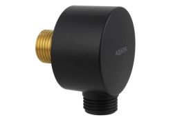 Шланговое подключение Aquatek AQ2454MB цвет матовый черный, без держателя душевой лейки, резьбовое соединение, настенное, для душа/ванной, латунь/пластик